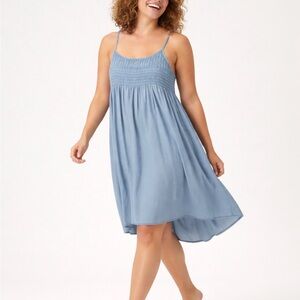 Knox Rose Denim Look Midi Dress Boho Chic Relaxed Style Large Casual Everyday